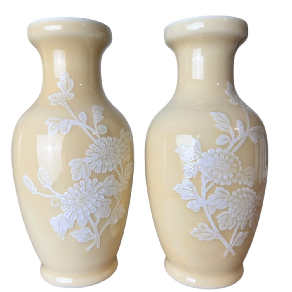 Antique Chinese Jingdezhen vases in glazed yellow porcelain, RARE Collectible - Picture 6 of 7